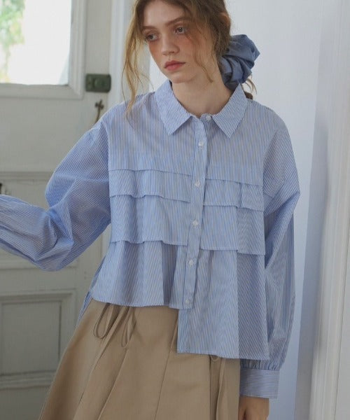 asymmetry frill shirt(2月下旬)