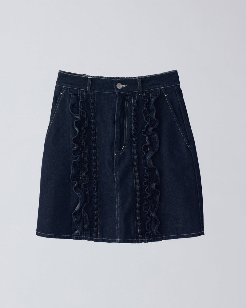 frill denim mini skirt(2月下旬)