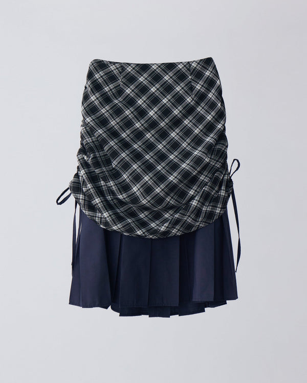 drawstring check pleats skirt(2月下旬)