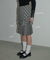 drawstring check pleats skirt(2月下旬)