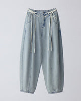 curve denim ribbon pants(2月下旬)