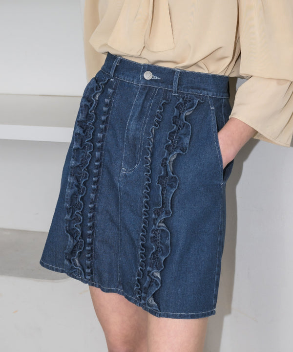 frill denim mini skirt(2月下旬)