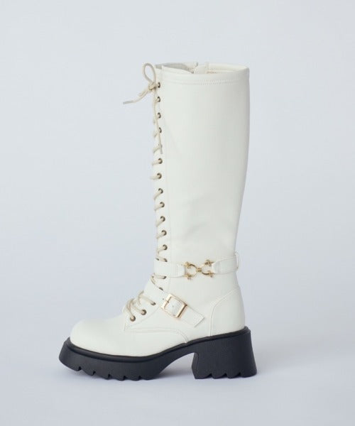 lace up buckle long boots(2月下旬)