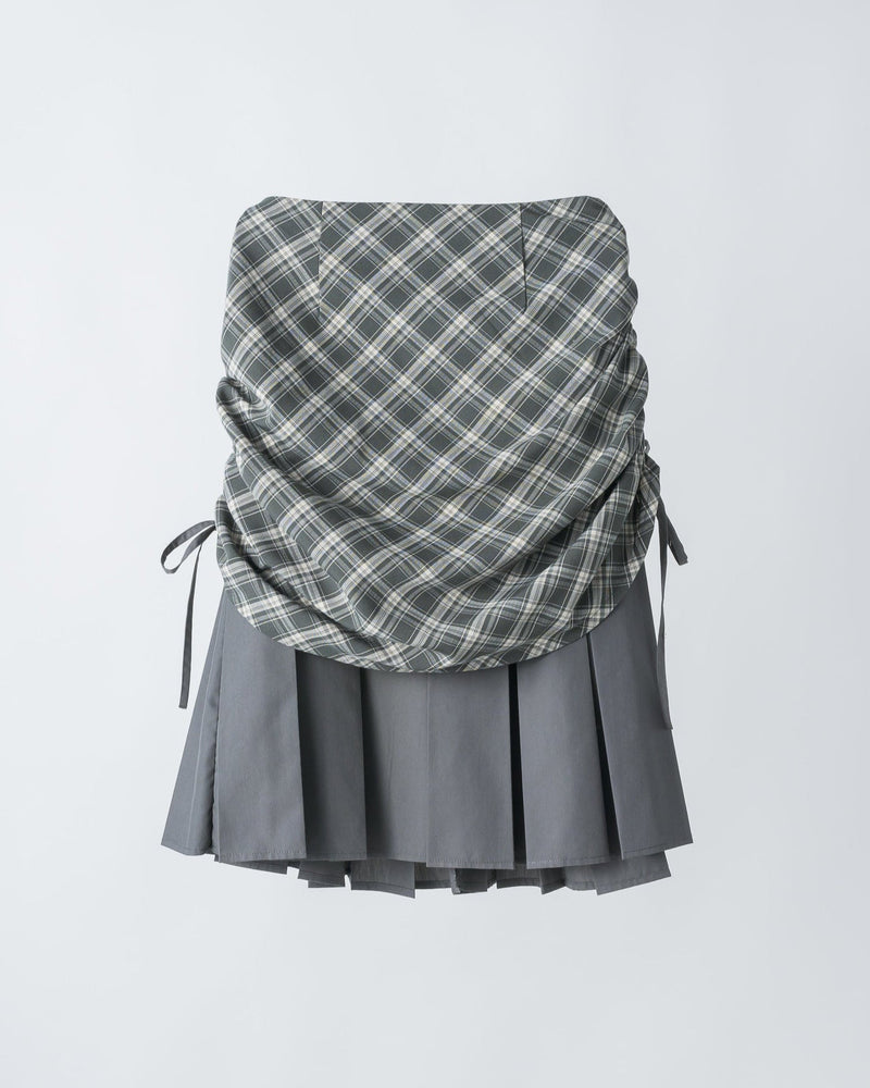 drawstring check pleats skirt(2月下旬)